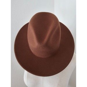 NEW Gigi Pip WES Fedora Wool Tall Crown Brown 57 S/M